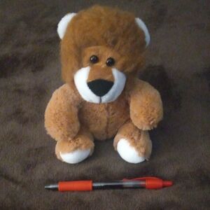Plush Lion Toy - Brown and White